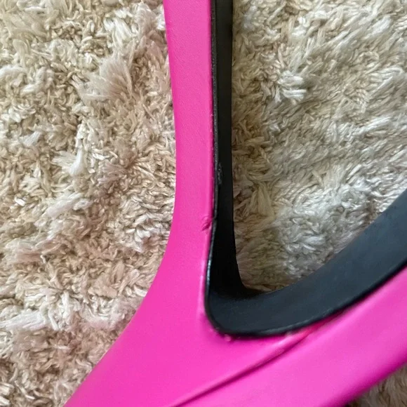 Black Suede Studio Pink PVC Heel - Picture 3 of 6